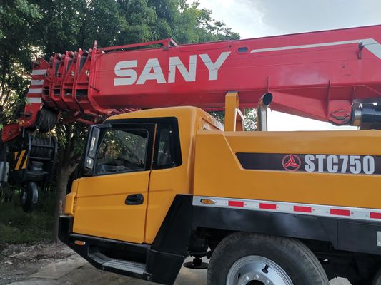 Доступный SANY 75 тонны STC750 Использованный гидравлический мобильный грузовик крана с оригинальным двигателем