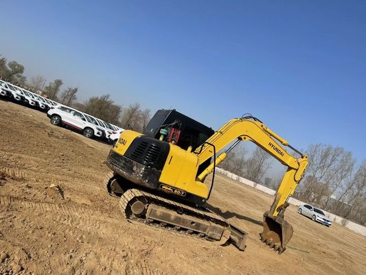 Хорошее состояние подержанный экскаватор Hyundai 80 Crawler с оригинальным гидравлическим цилиндром