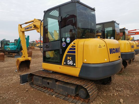 Низкие часы Komatsu Pc56-7 Использованный экскаватор в Шанхае с оригинальным гидравлическим клапаном