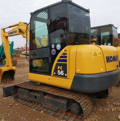 Низкие часы Komatsu Pc56-7 Использованный экскаватор в Шанхае с оригинальным гидравлическим клапаном