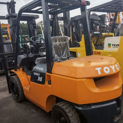 Оригинальный японский Toyota FD35 3-тонный бензиновый вилочный погрузчик с обычной длиной вилки