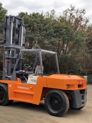 FD100 TCM вилочная погрузка 10 тонн в хорошем состоянии с дизельным двигателем и обычной шириной вилки