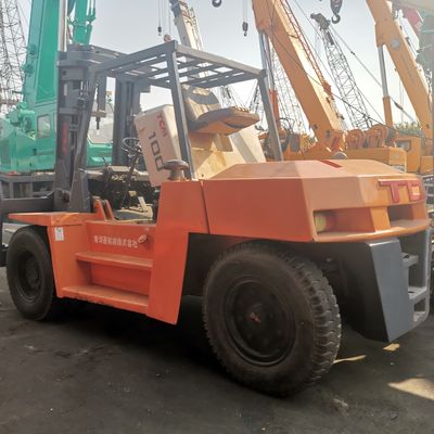 FD100 TCM вилочная погрузка 10 тонн в хорошем состоянии с дизельным двигателем и обычной шириной вилки