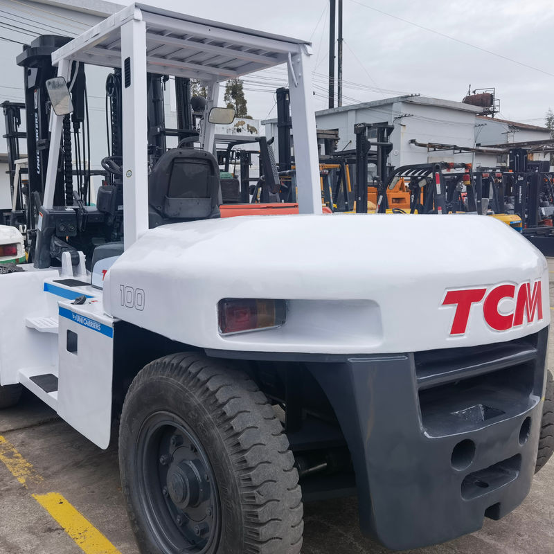 Потребление 10 тонн TCM FD100Z 2-й этап 4 метров Использованный вилочный погрузчик для ремонтных машин