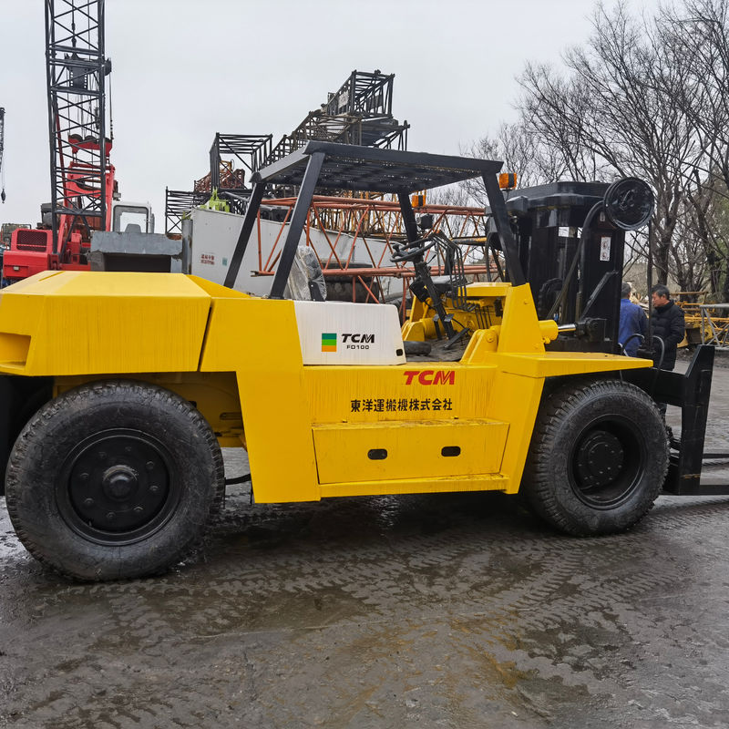 Ширина рутинной вилки TCM FD100T 10 тонн Гидравлический вилочный погрузчик используемый дизельный двигатель для Sal